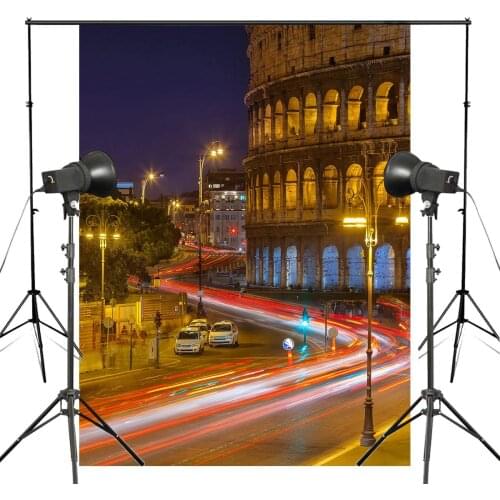 5x7ft Italy Colosseum Photography Background Night Street View Backdrop Studio Backdrop Props Wall
