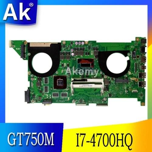 AK N750JV Laptop motherboard for ASUS N750JV N750J N750 Test original mainboard I7-4700HQ GT750M