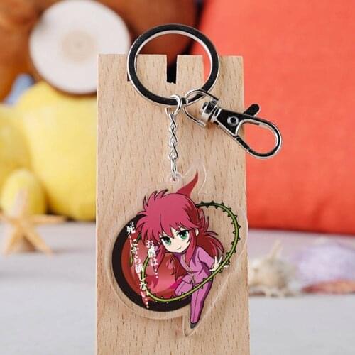 Anime YuYu Hakusho keychain Cartoon Figure Urameshi Yuusuke Kuwabara Acrylic Pendant Keyring