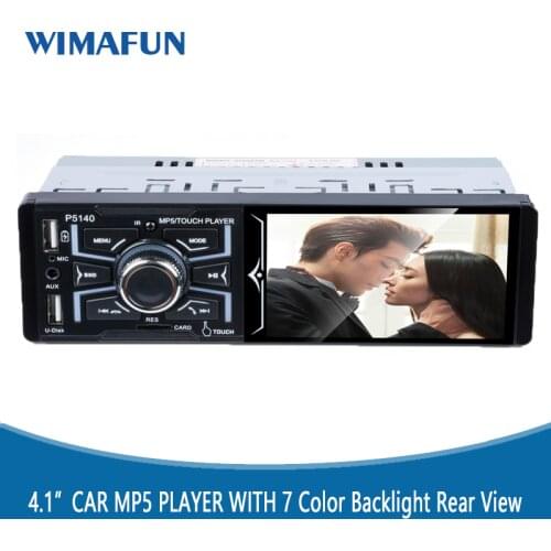 WIMAFUN GPS 1Din car radio 4.1"IPS screen MP5 video multimedia player host USB AUX FM Bluetooth stereo audio receiver 7 Corlor b