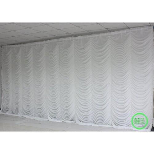 White Waterfall Wedding Backdrop elegant wave Stage Curtain Wedding Decoration