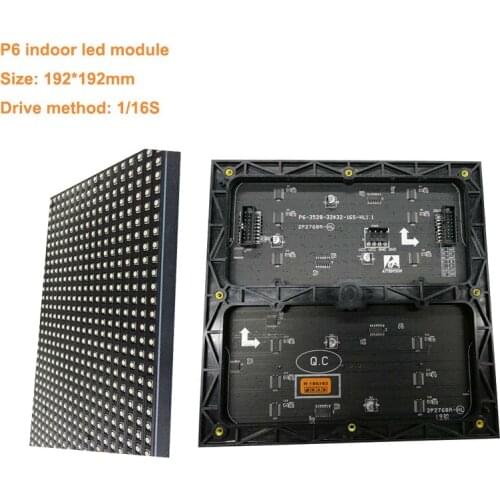 Free Shipping 32*32 pixels led ekran indoor P6 led module smd3528 192x192mm taxi panel 16S led display matrix led sign gabinete