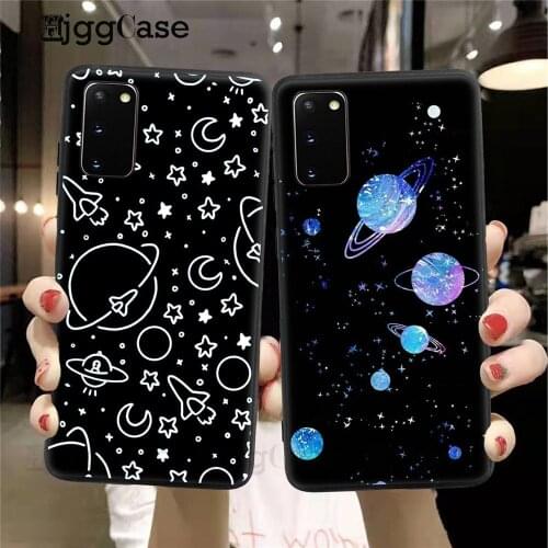 Outer Space Planet Stars Moon Spaceship Soft Silicone Phone Case Fundas for Samsung S8 S9 S10 S20 Plus Ultra S10E back Cover