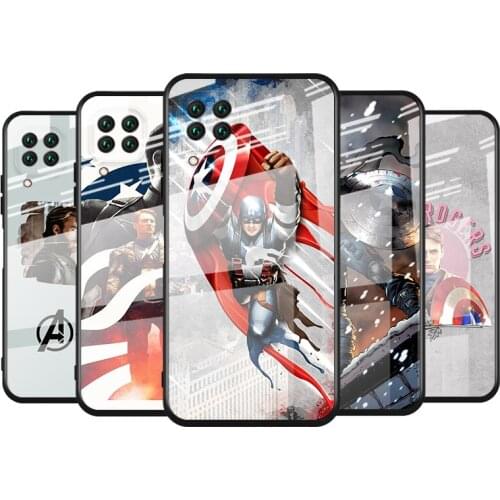 Tempered Glass Cover Marvel Captain America Art For Huawei Y6 Y7 Y9 Y5P Y6P Y8S Y8P Y9A P Smart Z 2019 2020 2021 Phone Case