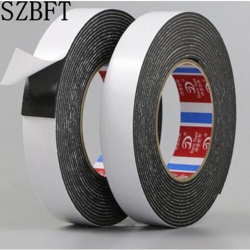 SZBFT 2mm thickness *5M black EVA Strong double-sided adhesive tape foam rubber foam cushion against sealing