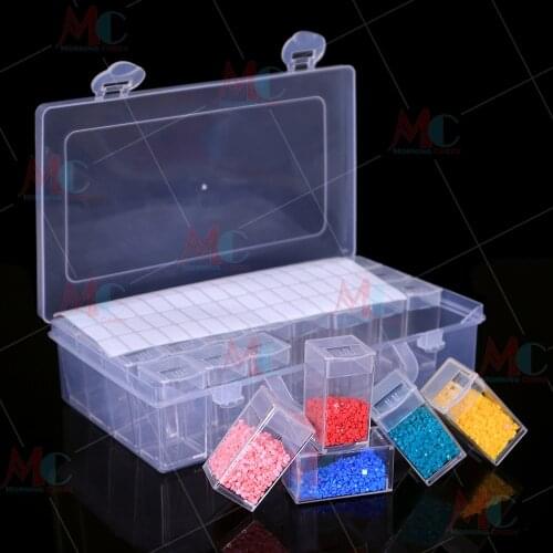 Diamond Painting Tools 32/40/48/56/64 Grids 5D Diamond Transparent Plastic Box Accessories Jewelry Beads Storage Containers