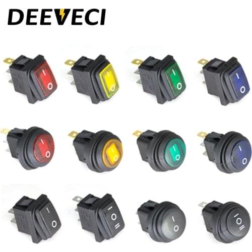 KCD1 waterproof 12v 220v mini toggle switch led light latching 3pins on off conffee machine button rocker switch