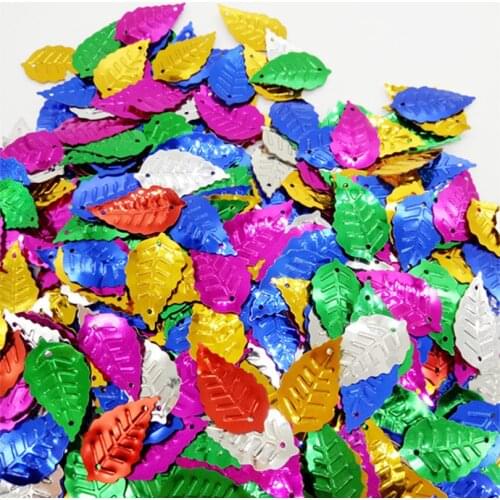 400PCS Flat 24X14mm 7Colors Loose Leaf shape Sequins confetti DIY Sewing Clothing gift wedding Party art decoration Accessories