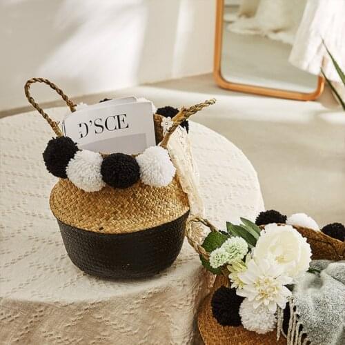 Storage Baskets laundry Seagrass Baskets Wicker Hanging Flower Pot Baskets Storage Flower Home Pot panier osier basket for toys