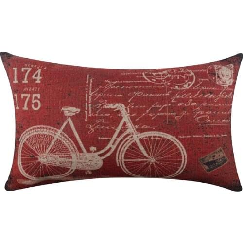 Bicycle Printed Linen Pillow Case Square Home Decor Throw Flax Room Decorative Accessories Velvet Cushion Cover Dropshipping