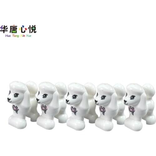 MOC Animals 5 Pcs A Sets Poodles Prairie Dog Cute Educational Toys For Children DIY Mini Models Animal Compatible Building Block