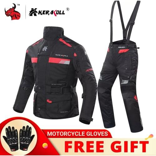 KERAKOLL Motorcycle Jacket Men Chaqueta Moto Waterproof Moto Racing Jacket Set Protective Gear Motocross Off-Road Racing Jacket