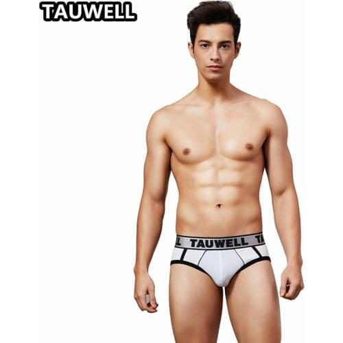 TAUWELL Mens Underwear Low Waist Comfortable Cotton Knotted Splicing Shaping and Breathing Sexy Briefs