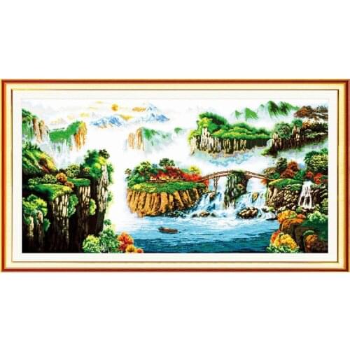 Beautiful scene(1) cross stitch kit Chinese river canvas aida 18 14ct 11ct hand embroidery DIY handmade needlework supplies bag