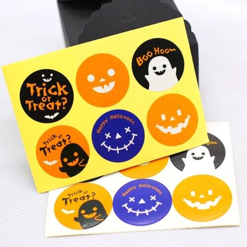 Halloween Decoration Labels Seal Stickers Halloween Party Supplies Packaging Gift Paper Labels Stickers 60pcs/lot