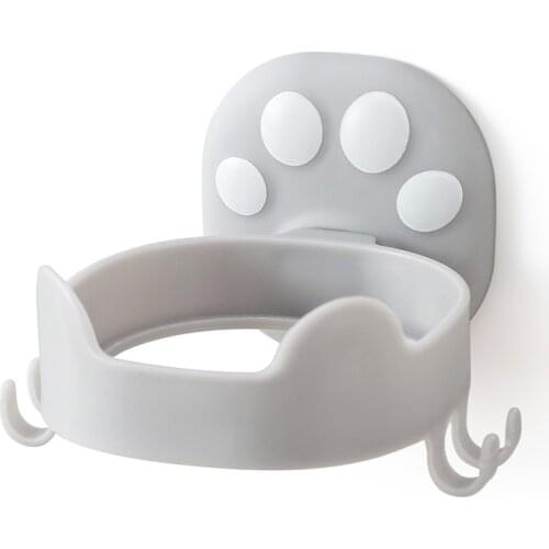 1 Pcs Cat Claw Wall-mounted Hair Dryer Holder Plastic Bathroom Shelf Storage Hairdryer Holder Rack Organizer For Bathroom