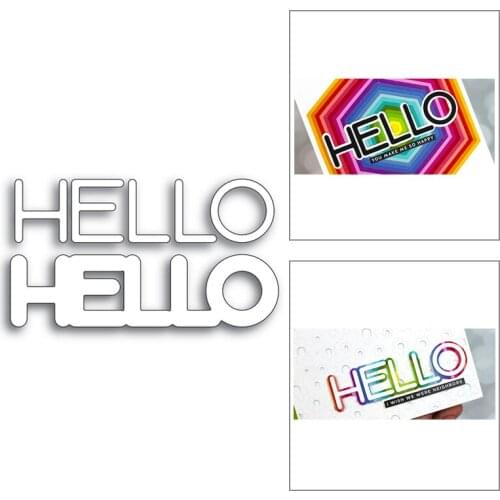 2020 New English Words Hello and Silhouette Metal Cutting Dies For Cut Paper Craft Making Greeting Card Scrapbooking NO Stamps