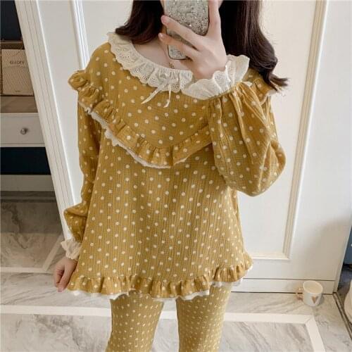 Pajamas Set Cartoon Women Winter Pajama Sleepwearpijimas Pajamas Thick Warm Sleepwear