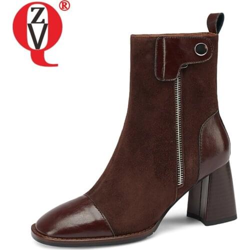 ZVQ Women winter Comfortable Leisure short boots New Style Fashion Metal decoration Square Toe Solid color office lady