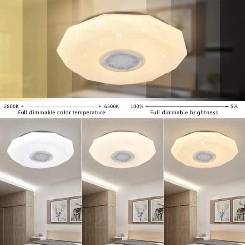 36W AC186-265V LEDs Starlight Dimmable Music Ceiling Lamp Remote & APP Control BT Speaker RGB Color Changing Party Star Lights