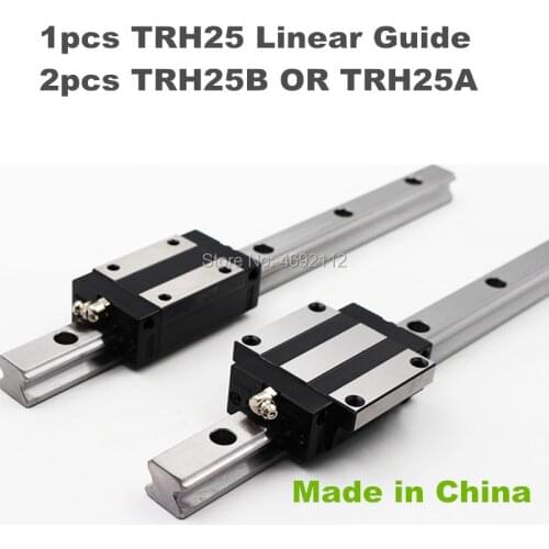 Precision rail 1PC TRH25 Linear guide 650 700 800 900 1000 1050mm + 2PCS TRH25B Block or TRH25A Flange Block for CNC parts