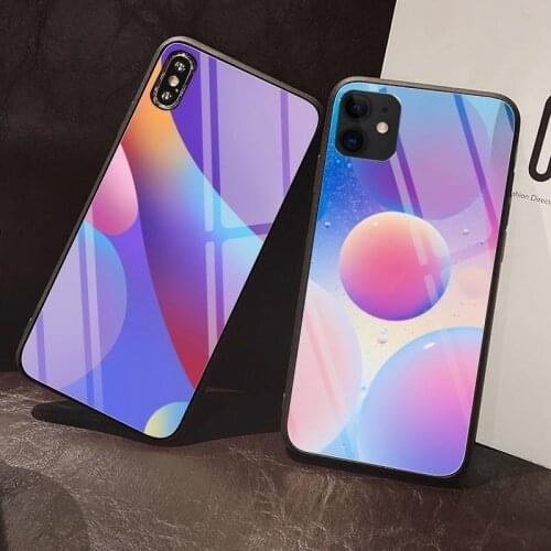 Simple and colorful Phone Case Tempered Glass For iPhone 12 Pro Max Mini 11 Pro XR XS MAX 8 X 7 6S 6 Plus SE 2020 case