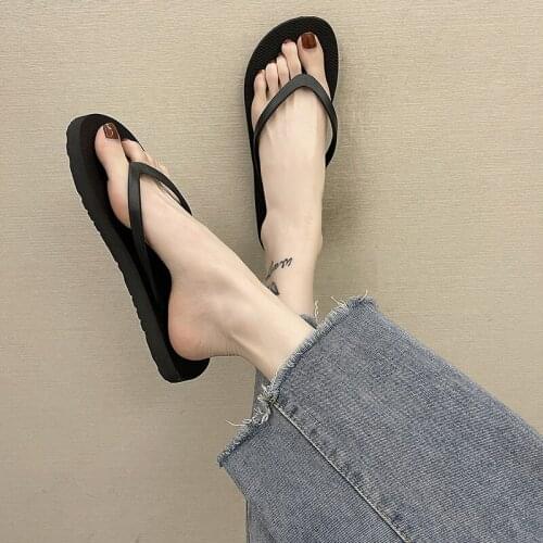Simple Solid Color Comfortable Slippers Flip Flop Women Summer Korean Fashion Casual Non-Slip Couple Flip Flops Breathable Beach
