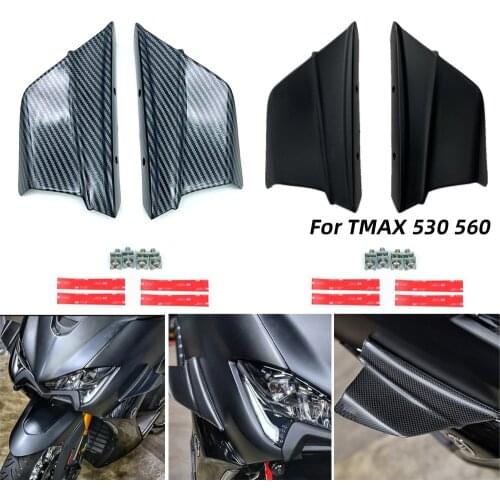 REALZION ABS Motorcycle Side Winglet Wind Fin Spoiler Front Fairing Protector Cover For Yamaha TMAX530 TMAX560 TMAX 530 560