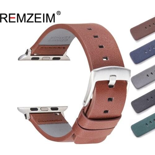 Leather Watchband for Apple Watch 6 5 4 SE Band 5 Colors Leather Bracelet 44mm 42mm 40mm 38mm Strap for iwatch Series 3 2 1