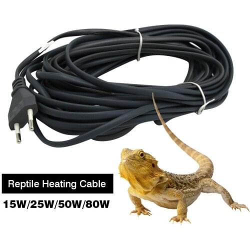 Heat Cable Silicone Reptile Grey For Vivarium Bottom Infrared Heat Emitter Bulb Light Lamp 15W/25W/50W/80W