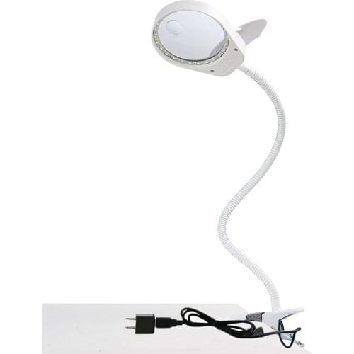 PDOK Illuminated reading magnifier lamp with bendable gooseneck clip magnifying glass