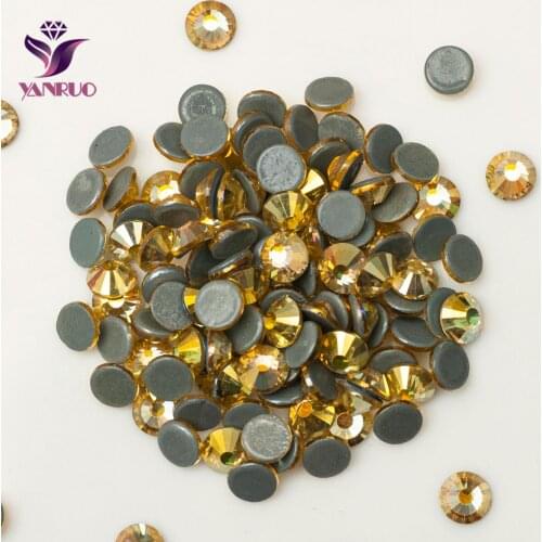 YANRUO 2058HF Jonquil AB Flat Back Strass Hotfix Rhinestones Crystal Heat Iron Crystal Stones