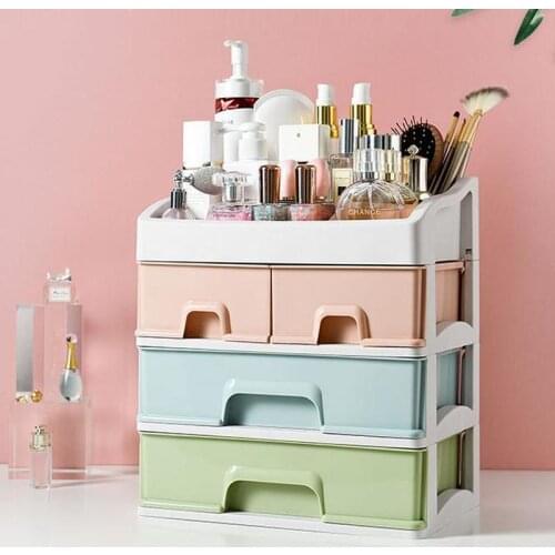 Cosmetics Storage Box Desktop Dustproof Household Lipstick Large Dressing Table Skin Care Rack Makeup Organizer Box Jewerly Box