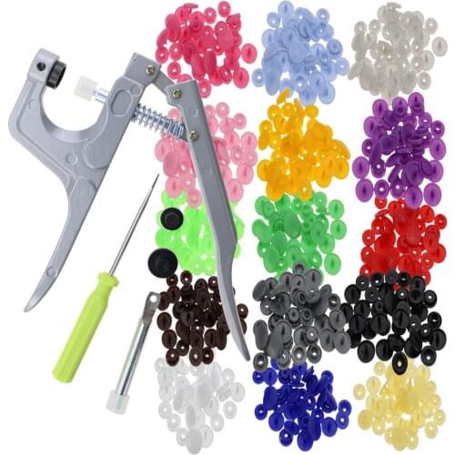 YOKOYAMA Resin Snap Button Installation Tool Sihetun Buckle Hand Pressure Clamp + 150Pcs Plastic Buckles Button Clamp Pressure