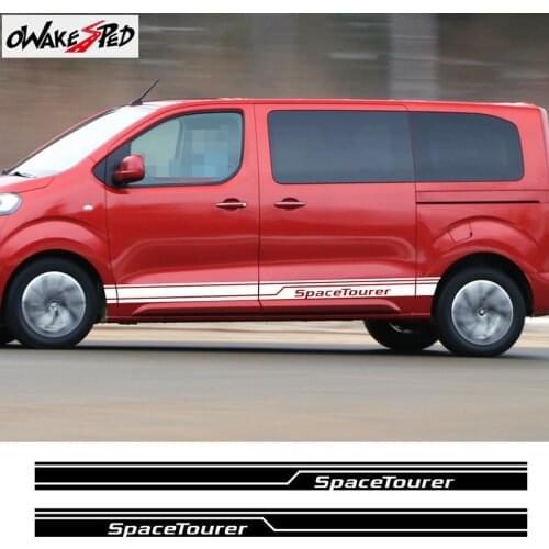1set Car Sport Stripes Stickers Side Skirt Decor DecalsFor Citroen Jumpy Spacetourer XS M XL Auto Body Accessories Vinyl Decals