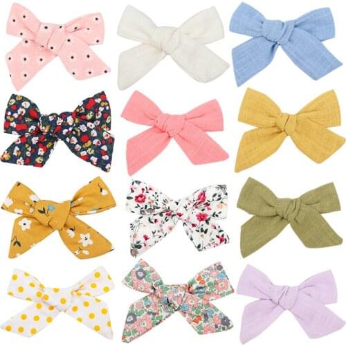 2021 Floral Printing Big Bow Hair Clip for Kids Girls Sweet Hair Barrette Hairpins Fashion Hairclip Children Hair Accessories