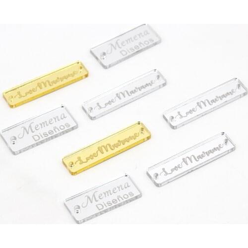 24 x Personalized Engraved Acrylic Label, Clothing Label, Custom Shoe Hat Label, Chocolate Box Pendant, Boutique Box Decoration