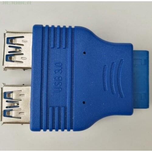 30pcs/lot Dual USB 3.0 Type A Female To 20-Pin Motherboard Header Female Converter Adapter Jy23 19 Dropship