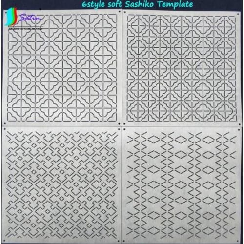 6 Style Size 20x20cm Creative Matte White Handmade Embroidery Template Geometry hexagon Style Soft Thin Sashiko Template