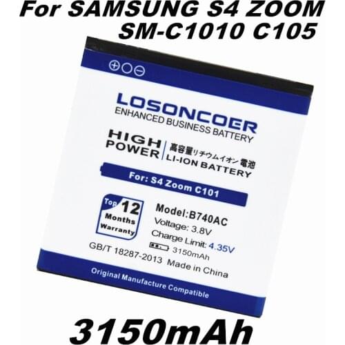 3150mAh 2018 Newest Battery for Samsung Galaxy S4 Zoom SM-C1010 C105 NX3000 I939D S4zoom C1010 3150mAh B740AC B740AE Battery