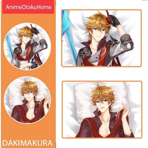 Anime Genshin Impact Tartaglia Morax Barbara Gunnhildr Pillow Cover Hugging Body Pillowcase Otaku Bedding Dakimakura Pillow Case