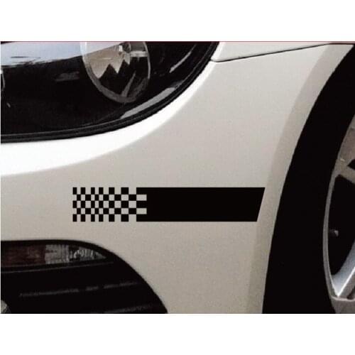 Car Decals Grid racing sport flags 12'' Trunk Vinyl Sticker Bumper Tailgate CF750 2pcs