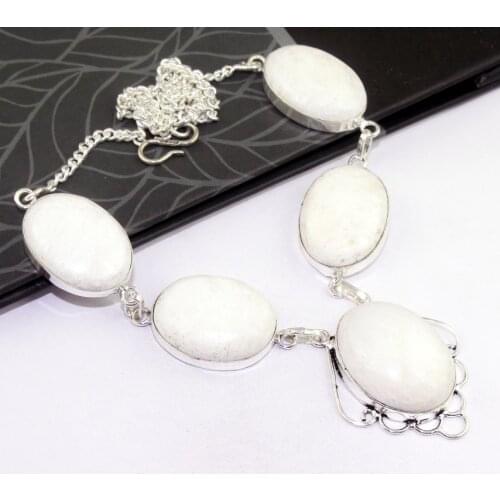 White Jaspper Necklace , 48 cm, N0322