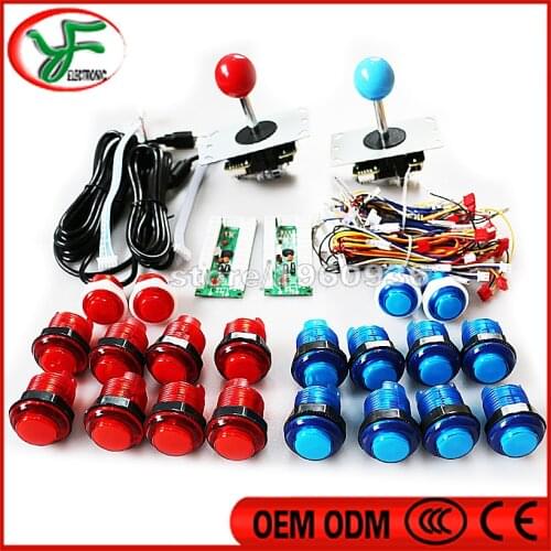 Free shipping Arcade parts PC for USB Controller Handle + copy Sanwa joystick + LED Arcade Push Buttons DIY Arcade game Kit MAME