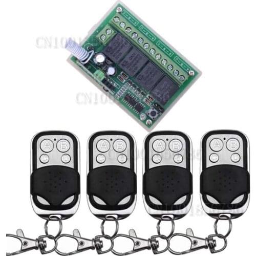 DC12V 4CH Radio Wireless Remote Controller Lighting Power ON OFF System Working State adjusted Learning Code 315/433MHZ