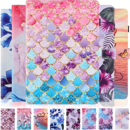 Case For iPad 9.7 2018 2017 Coque PU Leather Cute Painted Tablet Funda For iPad 9.7 Case For iPad 5 6 6th Generation Air 1 Air 2