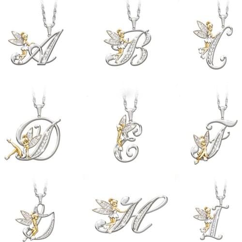 Flower Fairy Elf Angel Choker Necklaces Origional Fashion English Letter Initial Pendant Necklace Women Statement Female Jewelry