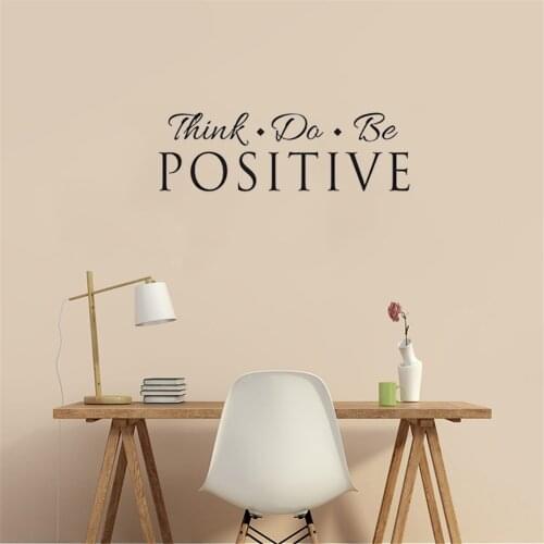 Think Be Positive Lettering Wall Stickers Quote Wall Decal Home Decoration For Office Library Stickers Vinyl Mural DW4059