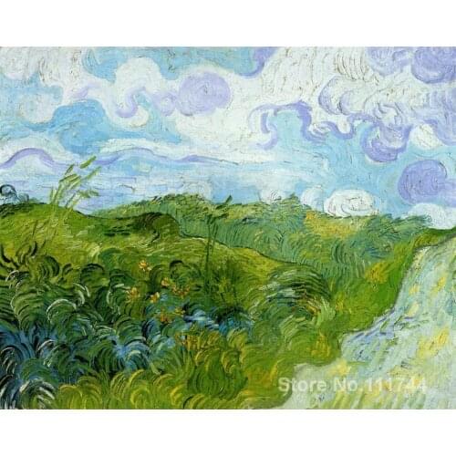 Famous art for bedroom Green Wheat Fields Vincent Van Gogh paintings Hand painted High quality