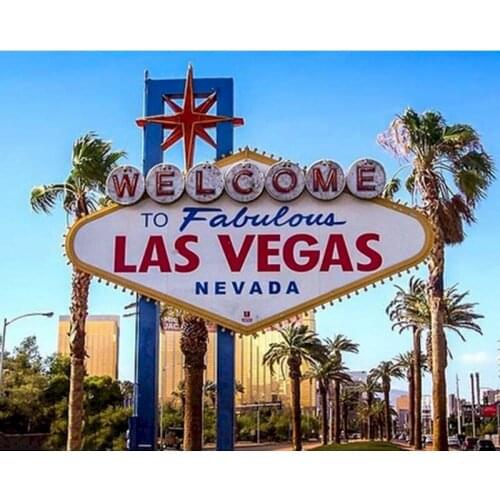 CHENISTORY Painting By Number DIY Abstract Las Vegas Landmark Oil Modern Mural Home Decoration Living Room Art Canvas Frame Gift